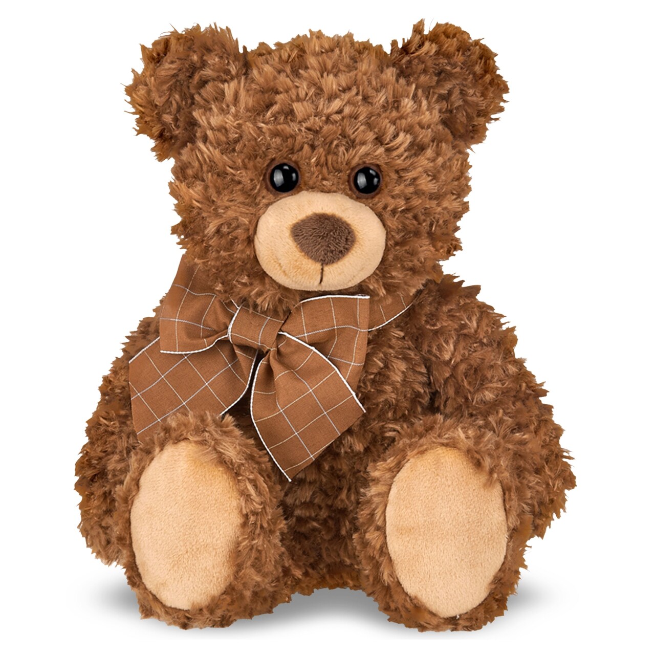 Bearington Lil' Reggie Dark Brown Teddy Bear Stuffed Animal - 12" Plush Brown Poseable Stuffed Bear with Soft Fur, Satin Bow, and Vintage Bears Design - Classic Cuddly Gift for Kids and Adults